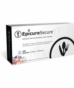 Promo ⌛ EpicureSecure Sealable Thermal Sanitised Cutlery Pouches Medium (Pack Of 200) 🎉