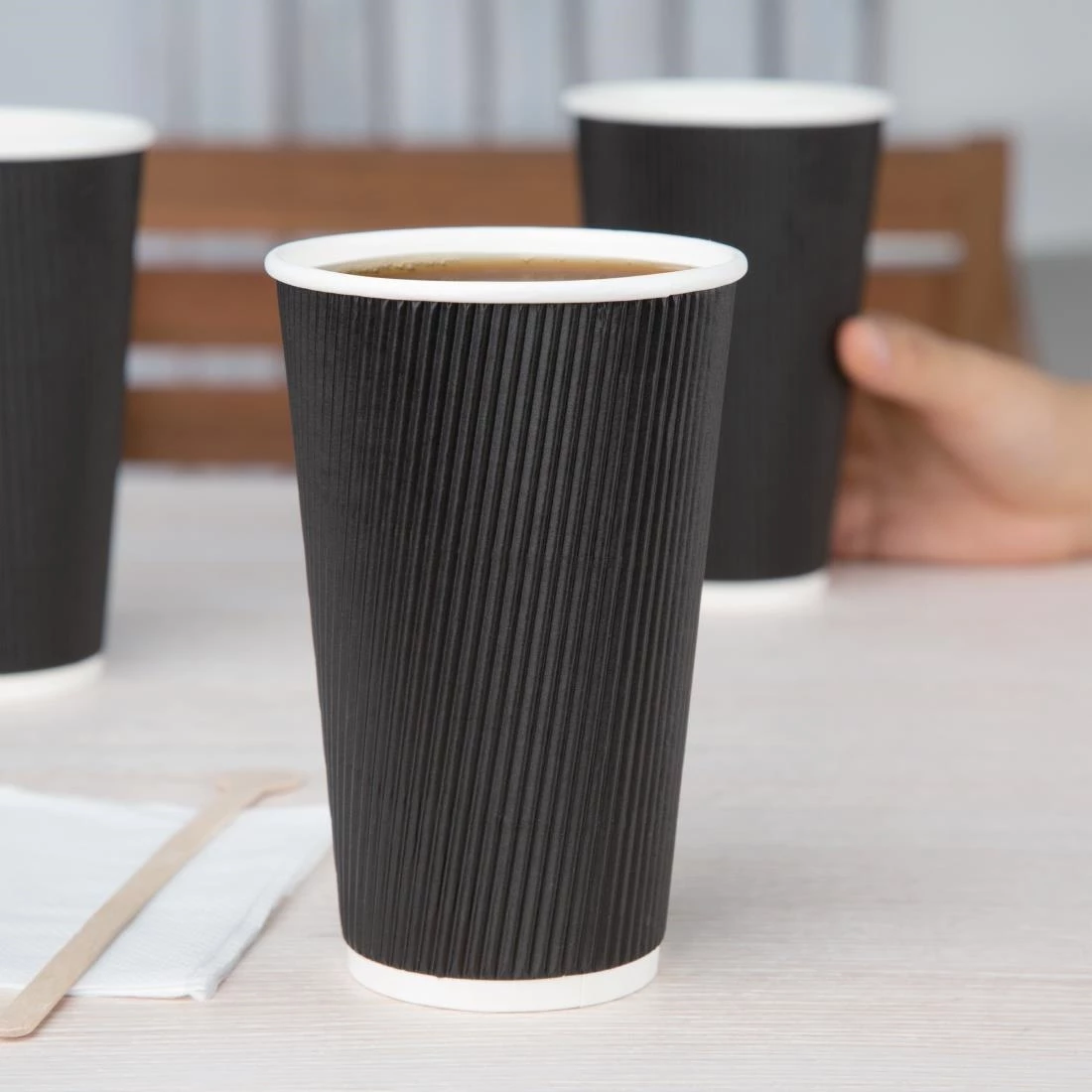 Best Pirce 🛒 Fiesta Recyclable Ripple Wall Takeaway Coffee Cups Black 455ml / 16oz 🔔 4 Best Pirce 🛒 Fiesta Recyclable Ripple Wall Takeaway Coffee Cups Black 455ml / 16oz 🔔 - Image 4