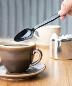 Flash Sale 🎉 Fiesta Recyclable Heavy Duty Plastic Teaspoons Black (Pack Of 100) ✔️ -Cleaning & Janitorial Supplies Shop 1381636