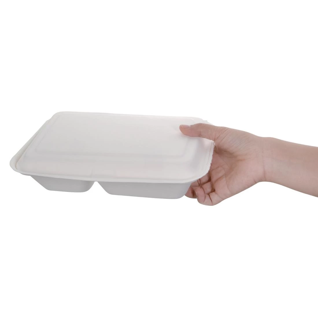 Buy 👍 Fiesta Compostable Bagasse Hinged 2-Compartment Food Containers 253mm (Pack Of 200) ✨ 4 Buy 👍 Fiesta Compostable Bagasse Hinged 2-Compartment Food Containers 253mm (Pack Of 200) ✨ - Image 4
