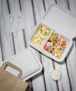 Buy 👍 Fiesta Compostable Bagasse Hinged 2-Compartment Food Containers 253mm (Pack Of 200) ✨ 9 Buy 👍 Fiesta Compostable Bagasse Hinged 2-Compartment Food Containers 253mm (Pack Of 200) ✨ -Cleaning & Janitorial Supplies Shop 1381688