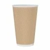 New 👍 Fiesta Recyclable Ripple Wall Takeaway Coffee Cups Kraft 455ml / 16oz 😍