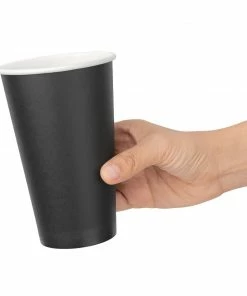 Buy 🔥 Fiesta Recyclable Coffee Cups Single Wall Black 455ml / 16oz 🌟 -Cleaning & Janitorial Supplies Shop 1381757