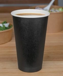 Buy 🔥 Fiesta Recyclable Coffee Cups Single Wall Black 455ml / 16oz 🌟 -Cleaning & Janitorial Supplies Shop 1381758