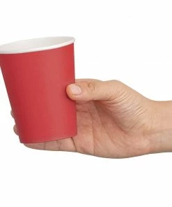Cheapest 🔔 Fiesta Recyclable Single Wall Takeaway Coffee Cups Red 225ml / 8oz 🎁 -Cleaning & Janitorial Supplies Shop 1381771
