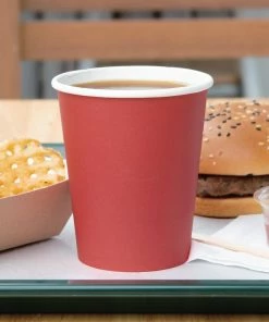 Cheapest 🔔 Fiesta Recyclable Single Wall Takeaway Coffee Cups Red 225ml / 8oz 🎁 -Cleaning & Janitorial Supplies Shop 1381772