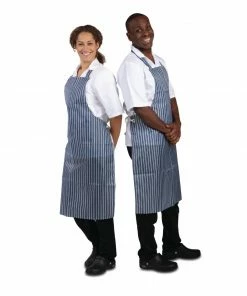 Promo 🎁 Whites Chefs Clothing Whites Waterproof Bib Apron Blue And White 🧨 -Cleaning & Janitorial Supplies Shop a580 036