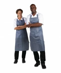 Promo 🎁 Whites Chefs Clothing Whites Waterproof Bib Apron Blue And White 🧨 -Cleaning & Janitorial Supplies Shop a580 040