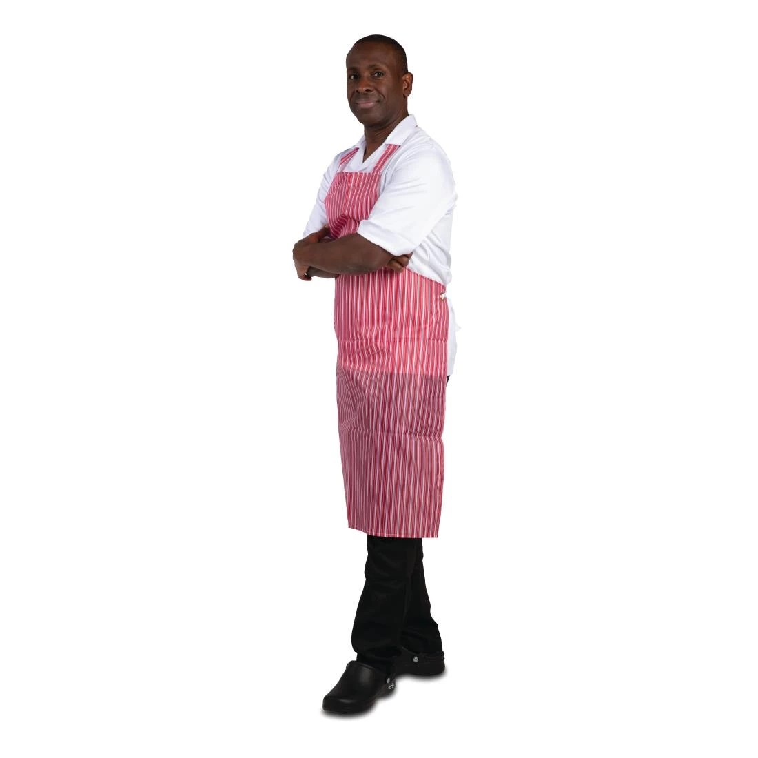 Cheap ❤️ Whites Chefs Clothing Whites Waterproof Bib Apron Red And White Stripe ❤️ 3 Cheap ❤️ Whites Chefs Clothing Whites Waterproof Bib Apron Red And White Stripe ❤️ - Image 3