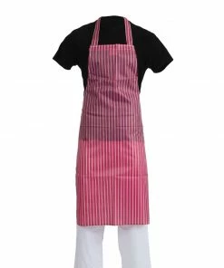 Cheap โค๏ธ Whites Chefs Clothing Whites Waterproof Bib Apron Red And White Stripe โค๏ธ