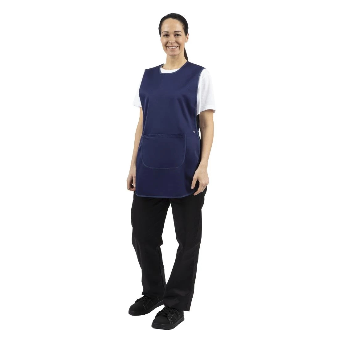 Budget 🌟 Whites Chefs Clothing Tabard With Pocket Navy Blue ❤️ 2 Budget 🌟 Whites Chefs Clothing Tabard With Pocket Navy Blue ❤️ - Image 2