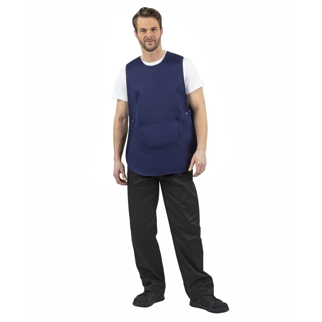 Budget 🌟 Whites Chefs Clothing Tabard With Pocket Navy Blue ❤️ 1 Budget 🌟 Whites Chefs Clothing Tabard With Pocket Navy Blue ❤️