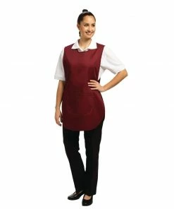 Coupon 🥰 Whites Chefs Clothing Tabard With Pocket Burgundy Small ⌛ -Cleaning & Janitorial Supplies Shop b045 6748