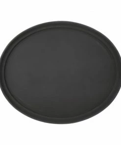 Promo 💯 Olympia Kristallon Polypropylene Oval Non-Slip Tray Black 685mm 😍