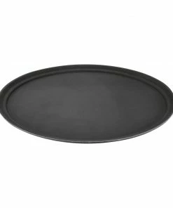 Promo 💯 Olympia Kristallon Polypropylene Oval Non-Slip Tray Black 685mm 😍 -Cleaning & Janitorial Supplies Shop c162 angle