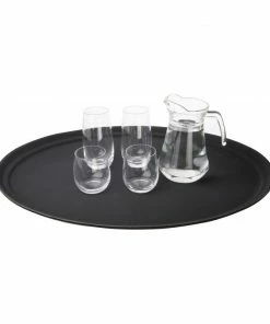 Promo 💯 Olympia Kristallon Polypropylene Oval Non-Slip Tray Black 685mm 😍 -Cleaning & Janitorial Supplies Shop c162 withglasses