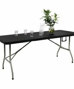 Best Pirce ๐ Bolero Rectangular Centre Folding Utility Table Black 6ft (Single) ๐