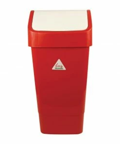 Cheap 👏 Scot Young SYR Polypropylene Swing Bin Red 50Ltr 🎉