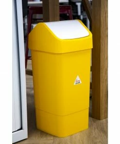 Discount 💯 Scot Young SYR Polypropylene Swing Bin Yellow 50Ltr 😀 -Cleaning & Janitorial Supplies Shop cc080 new225402