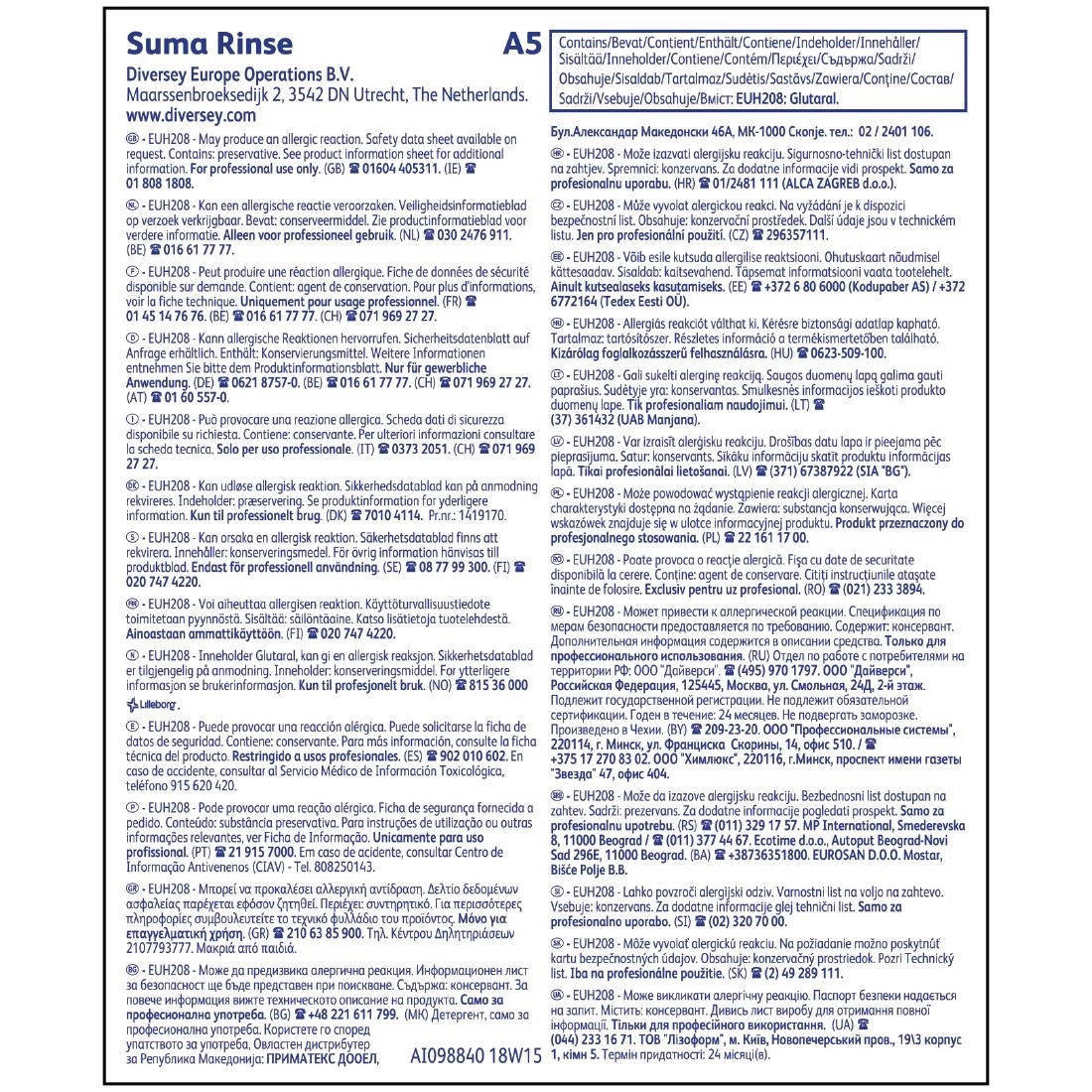 New 🌟 Diversey Suma A5 Warewasher Rinse Aid Concentrate 5Ltr (2 Pack) 🥰 3 New 🌟 Diversey Suma A5 Warewasher Rinse Aid Concentrate 5Ltr (2 Pack) 🥰 - Image 3