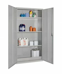 Outlet 🌟 Elite Lockers COSHH Cabinet Double Door Grey 36Ltr 🎉