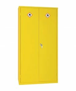Best Pirce 🔥 Elite Lockers Hazardous Substance Cabinet Double Door Yellow 50Ltr 👏