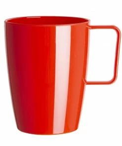 Hot Sale 👏 Olympia Kristallon Polycarbonate Handled Beakers Red 284ml (Pack Of 12) 👏