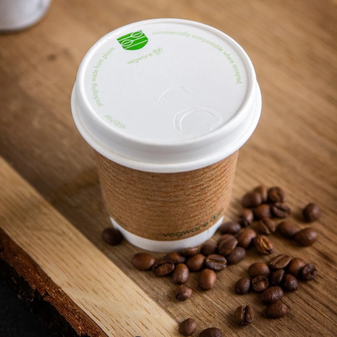 Brand new 😉 Vegware Compostable 79-Series Paper Hot Cup Lid (Pack Of 1000) 😀 2 Brand new 😉 Vegware Compostable 79-Series Paper Hot Cup Lid (Pack Of 1000) 😀 - Image 2