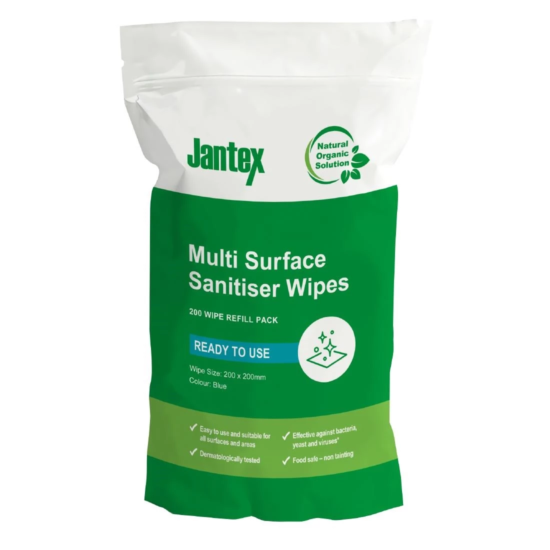 Brand new 🥰 Jantex Green RTU Surface Sanitiser Wipes Refill Pack 200mm (Pack Of 200) ⭐ 1 Brand new 🥰 Jantex Green RTU Surface Sanitiser Wipes Refill Pack 200mm (Pack Of 200) ⭐