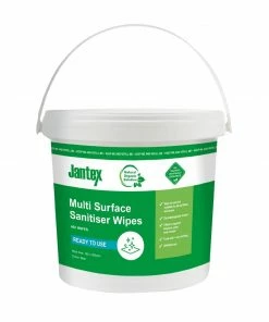Coupon 🎉 Jantex Green RTU Surface Sanitiser Wipes Starter Tub 200mm (Pack Of 400) 🔔