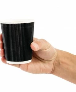 Promo 🛒 Fiesta Recyclable Coffee Cups Ripple Wall Black 225ml / 8oz 🔥 6 Promo 🛒 Fiesta Recyclable Coffee Cups Ripple Wall Black 225ml / 8oz 🔥 -Cleaning & Janitorial Supplies Shop cm540 inhand