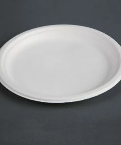 Outlet 🤩 Fiesta Compostable Bagasse Plates Round 260mm (Pack Of 50) 🤩 -Cleaning & Janitorial Supplies Shop cw904 fiestanew02grey