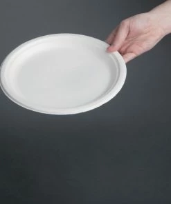 Outlet 🤩 Fiesta Compostable Bagasse Plates Round 260mm (Pack Of 50) 🤩 -Cleaning & Janitorial Supplies Shop cw904 fiestanew05grey