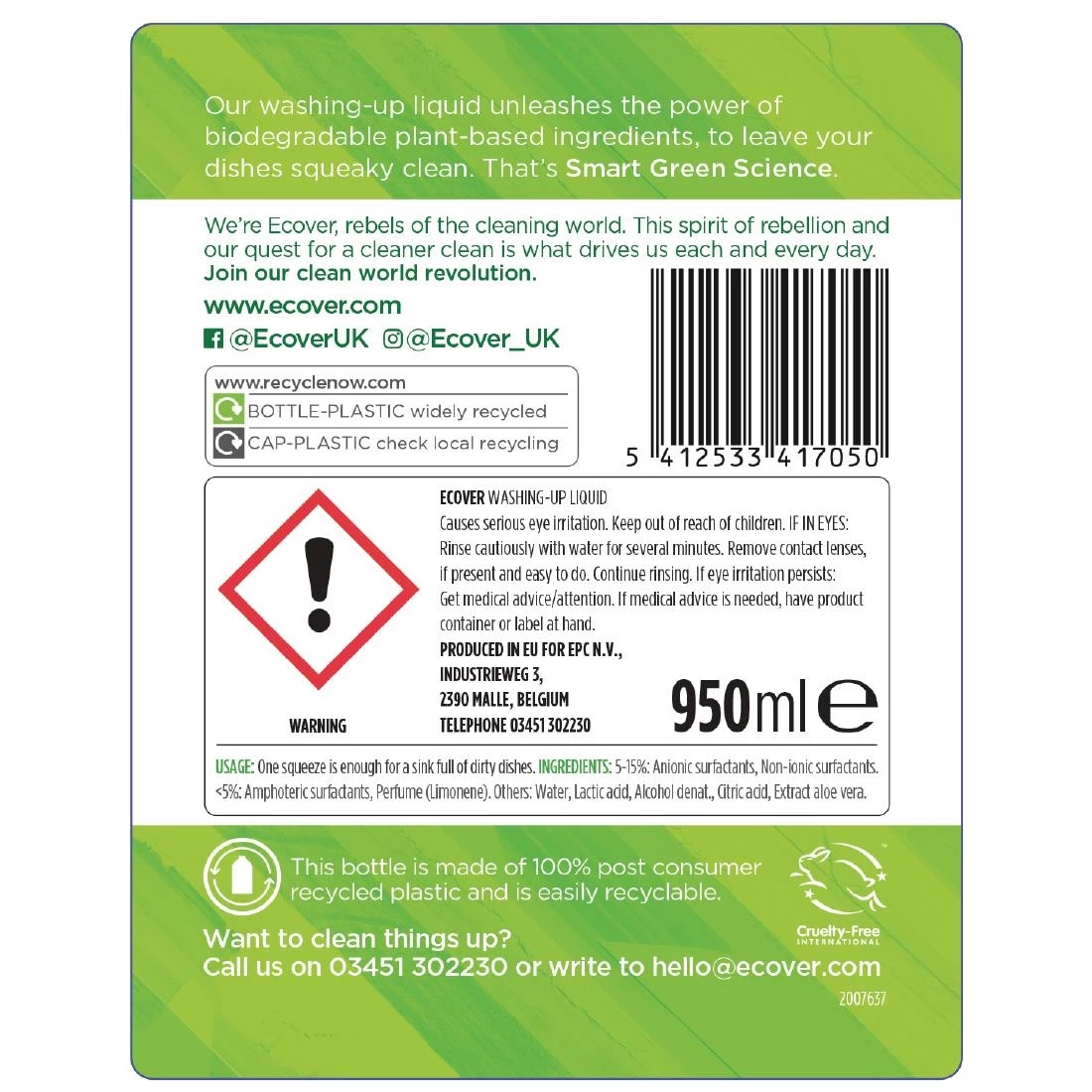 Cheapest 🔔 Ecover Lemon And Aloe Vera Washing Up Liquid Concentrate 950ml 🔥 2 Cheapest 🔔 Ecover Lemon And Aloe Vera Washing Up Liquid Concentrate 950ml 🔥 - Image 2