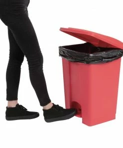 Best Sale 👏 Jantex Kitchen Pedal Bin Red 45Ltr 👍 -Cleaning & Janitorial Supplies Shop dc708 pedalbin7