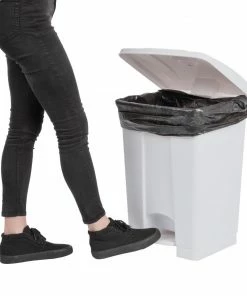 Outlet 💯 Jantex Kitchen Pedal Bin White 45Ltr 🎁 10 Outlet 💯 Jantex Kitchen Pedal Bin White 45Ltr 🎁 -Cleaning & Janitorial Supplies Shop dc709 pedalbin6