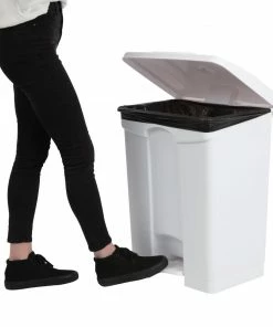 Best Pirce ❤️ Jantex Kitchen Pedal Bin White 65Ltr 🧨 -Cleaning & Janitorial Supplies Shop dc711 pedalbin6