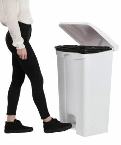 Deals 🎉 Jantex Kitchen Pedal Bin White 87Ltr 🤩 -Cleaning & Janitorial Supplies Shop dc713 pedalbin6