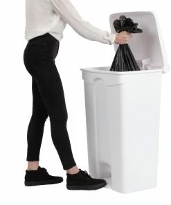 Deals 🎉 Jantex Kitchen Pedal Bin White 87Ltr 🤩 -Cleaning & Janitorial Supplies Shop dc713 pedalbin7