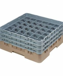 New 🔔 Cambro Camrack Beige 36 Compartments Max Glass Height 174mm ⌛