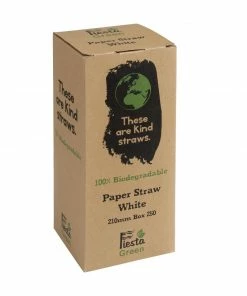 Cheapest 🔥 Fiesta Compostable Paper Straws White (Pack Of 250) ❤️ -Cleaning & Janitorial Supplies Shop de925 boxclosed