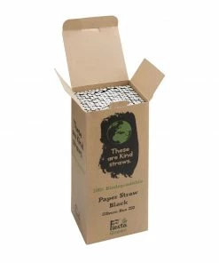 New 🛒 Fiesta Compostable Paper Straws Black (Pack Of 250) ✔️ 8 New 🛒 Fiesta Compostable Paper Straws Black (Pack Of 250) ✔️ -Cleaning & Janitorial Supplies Shop de926 boxopen