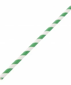Coupon 😍 Fiesta Compostable Paper Straws Green Stripes (Pack Of 250) 🛒