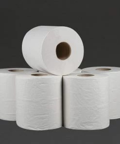Budget 👏 Jantex Centrefeed White Rolls 2-Ply 120m (Pack Of 6) 🔔 -Cleaning & Janitorial Supplies Shop dl920 3