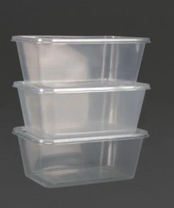 Outlet ❤️ Fiesta Recyclable Plastic Microwavable Containers With Lid Large 1000ml (Pack Of 250) ✔️ -Cleaning & Janitorial Supplies Shop dm183 3