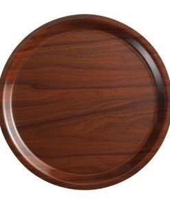 Cheapest 🧨 Cambro Mykonos Laminate Round Canteen Tray Walnut 380mm 👍