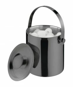 Buy 🛒 Olympia Double Walled Ice Bucket With Lid 1Ltr Gunmetal 🛒 -Cleaning & Janitorial Supplies Shop dr742 icebucket