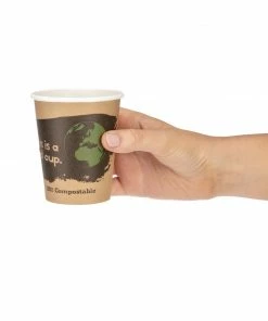 Deals 👏 Fiesta Compostable Coffee Cups Single Wall 225ml / 8oz (Pack Of 50) 👏 -Cleaning & Janitorial Supplies Shop ds057 2