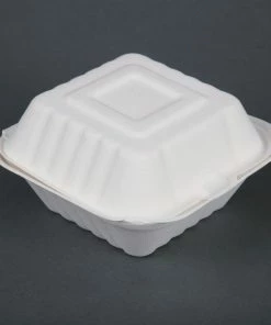 Flash Sale ๐ Fiesta Compostable Bagasse Burger Boxes With Side Ridges 152mm (Pack Of 500) ๐