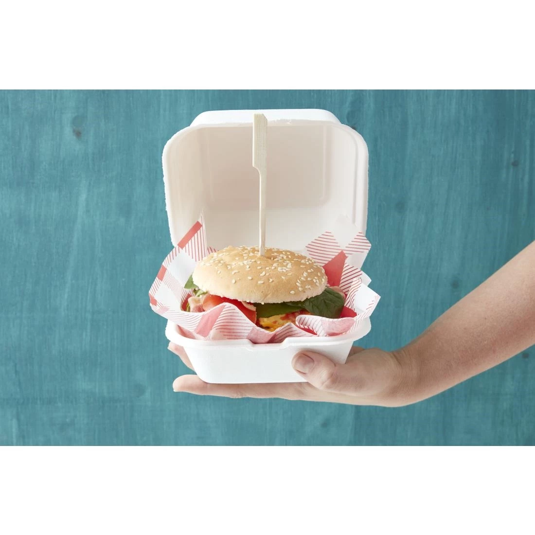 Outlet ⌛ Fiesta Compostable Bagasse Burger Boxes With Bottom Ridges 153mm (Pack Of 500) ✨ 5 Outlet ⌛ Fiesta Compostable Bagasse Burger Boxes With Bottom Ridges 153mm (Pack Of 500) ✨ - Image 5